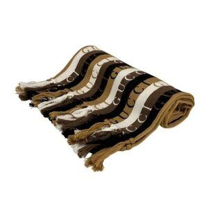 GUCCI - Dark Brown Black Multi Wool Cotton Scarf